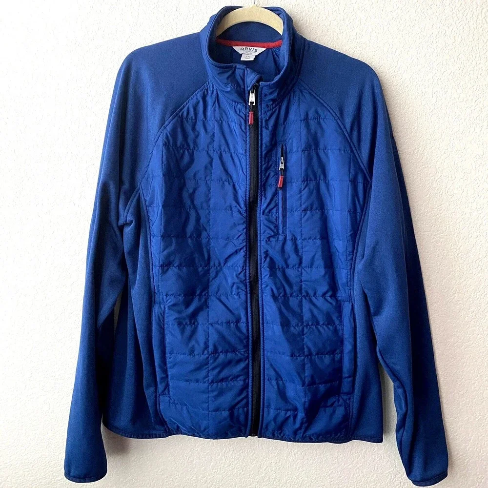 Orvis Mens Jacket Size Large Long Sleeve Full Zip Blue - Picture 1 of 9